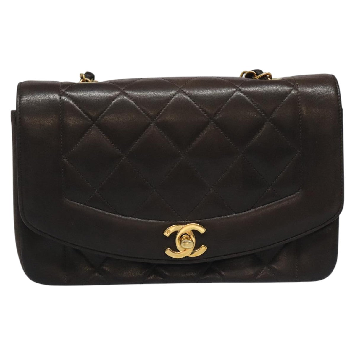 Chanel Diana Black Leather Shoulder Bag (Pre-Owned)