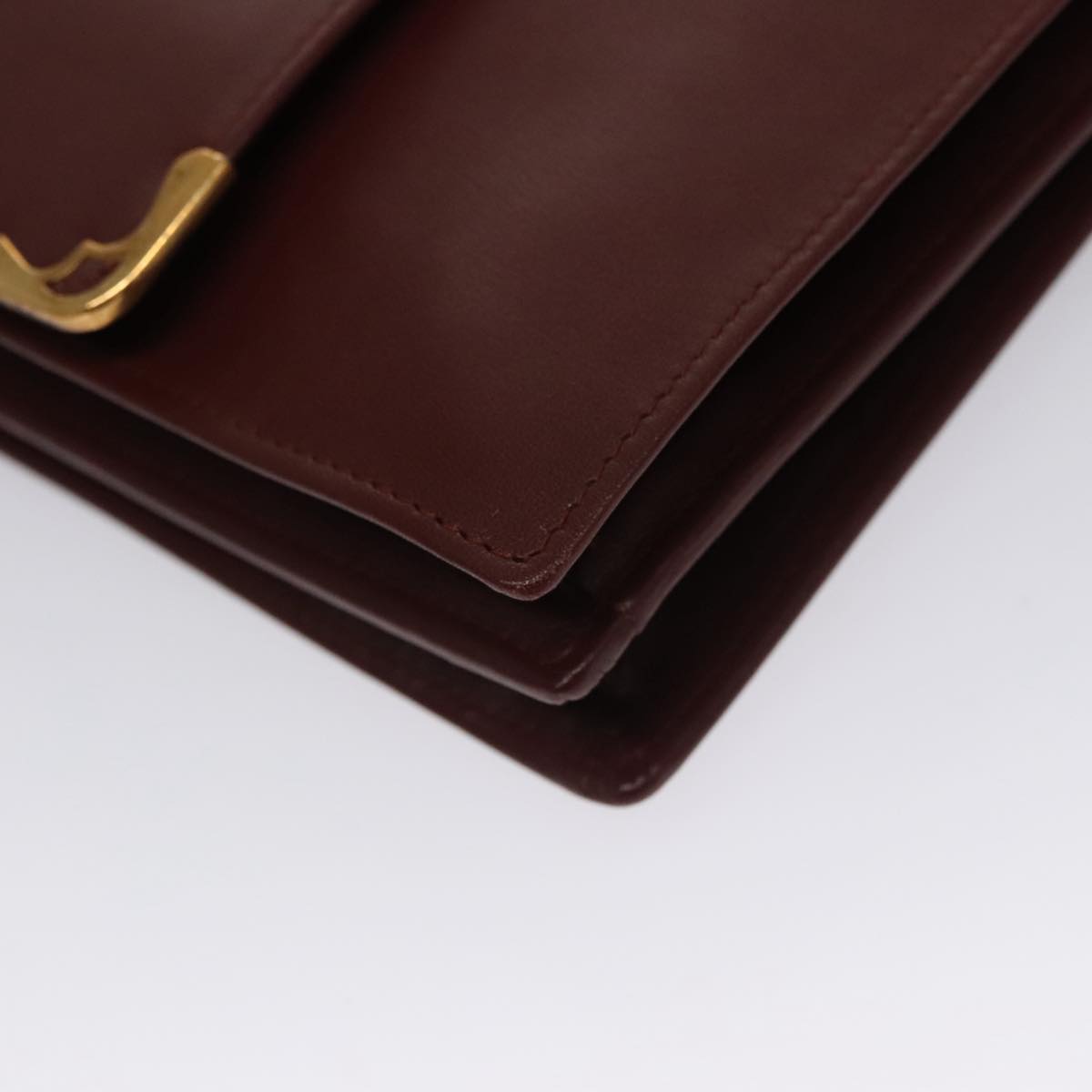 Cartier Must De Cartier Burgundy Leather Shoulder Bag (Pre-Owned)