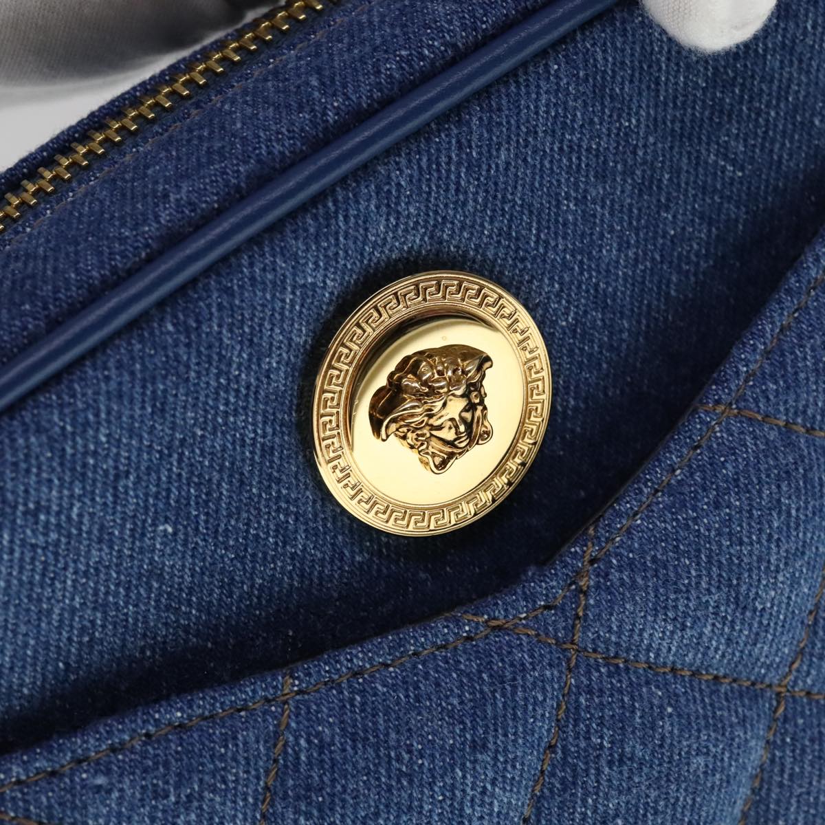 Versace Blue Denim - Jeans Shoulder Bag (Pre-Owned)