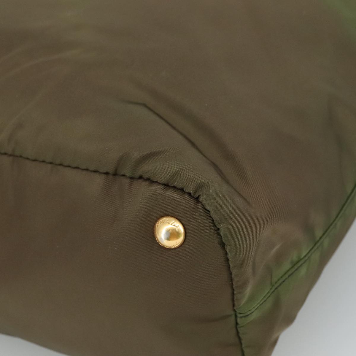 Prada Tessuto Khaki Synthetic Tote Bag (Pre-Owned)