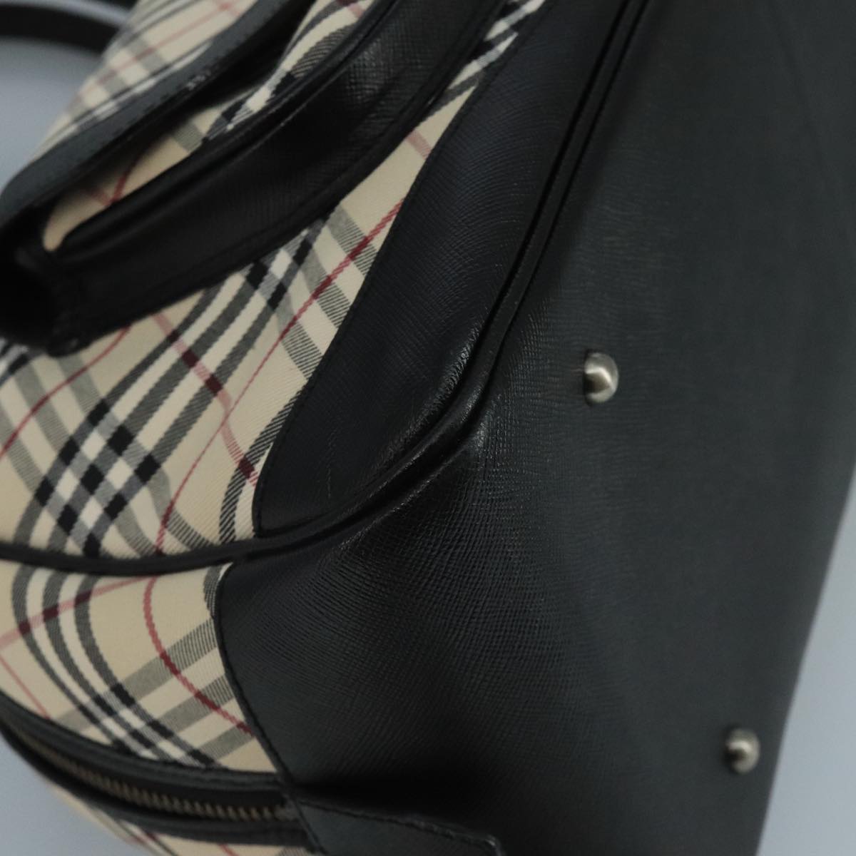 Burberry Nova Check Beige Canvas Shoulder Bag (Pre-Owned)