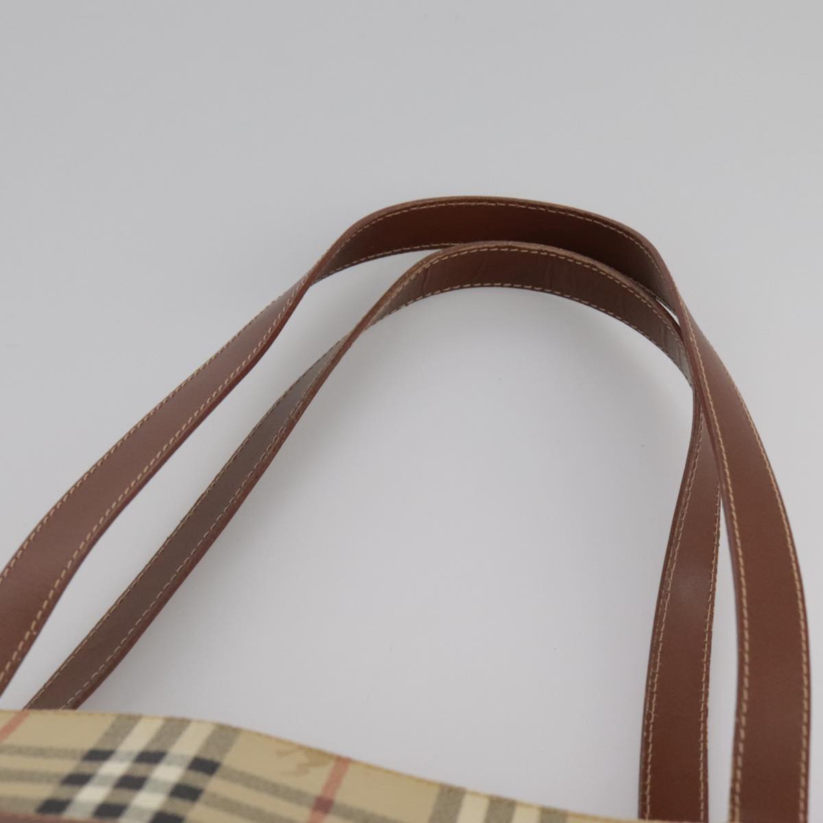 Burberry Nova Check Beige Canvas Tote Bag (Pre-Owned)