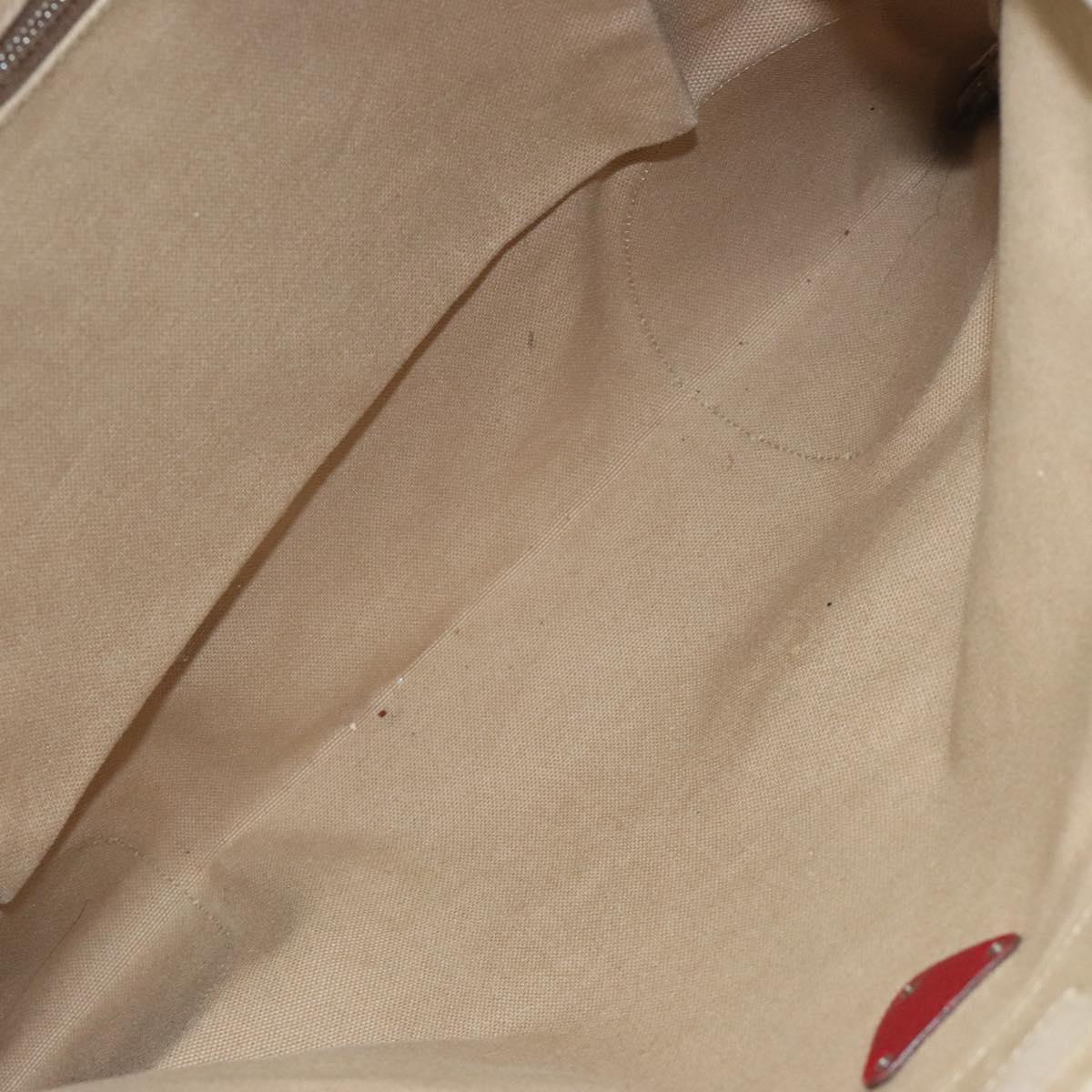 Prada Triangle Logo Beige Canvas Tote Bag (Pre-Owned)