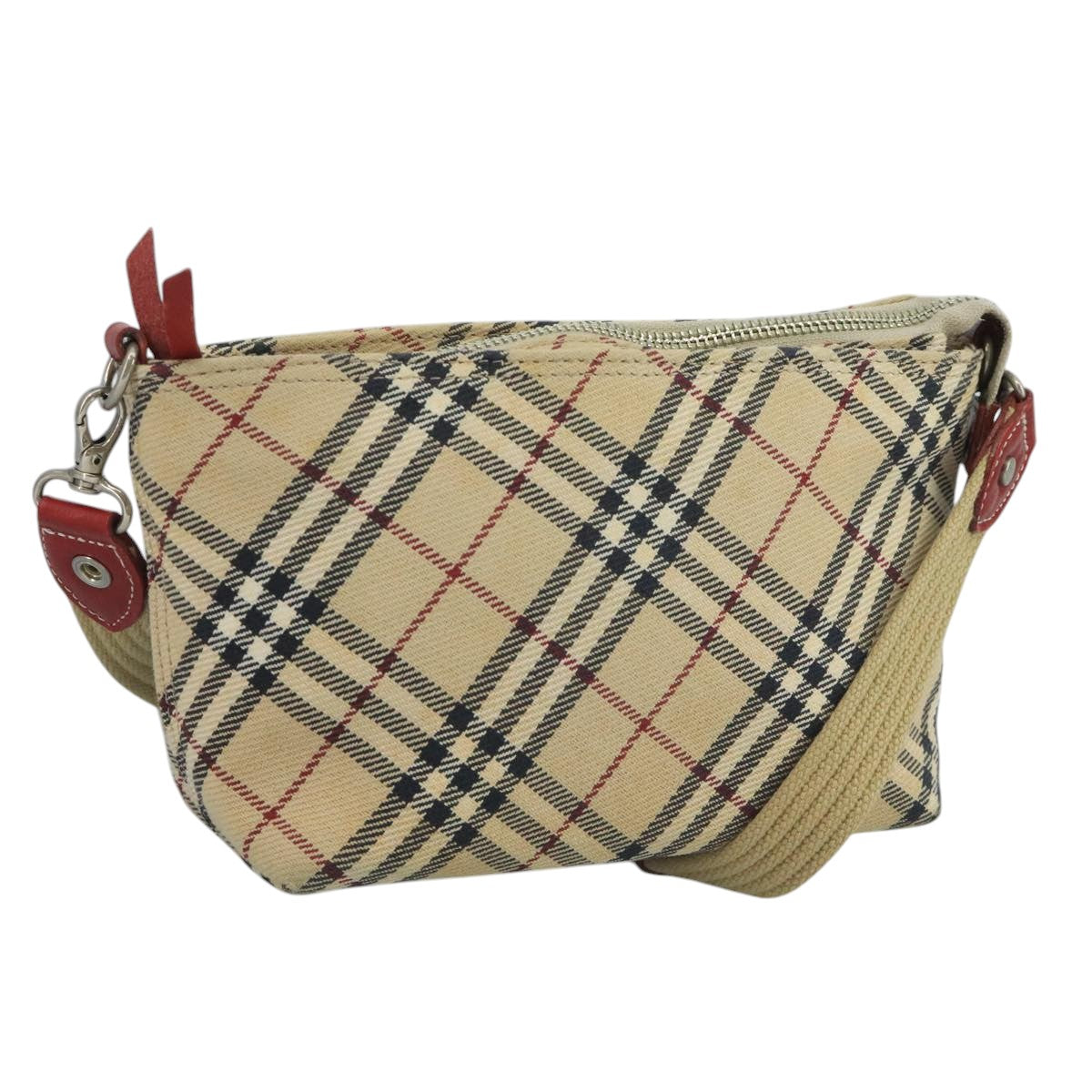 Burberry Nova Check Beige Canvas Shoulder Bag (Pre-Owned)