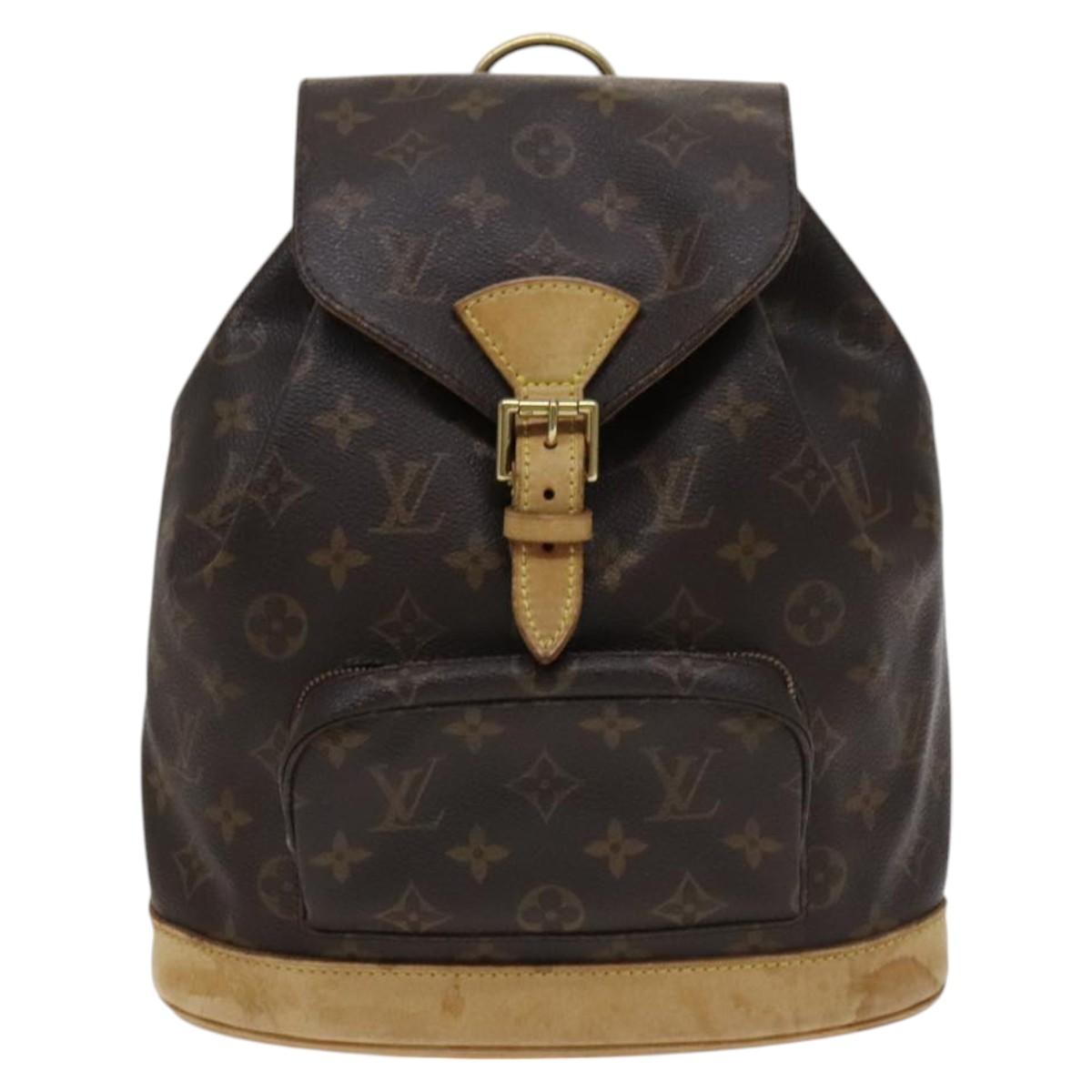 Louis Vuitton Montsouris Mm Brown Canvas Backpack Bag (Pre-Owned)