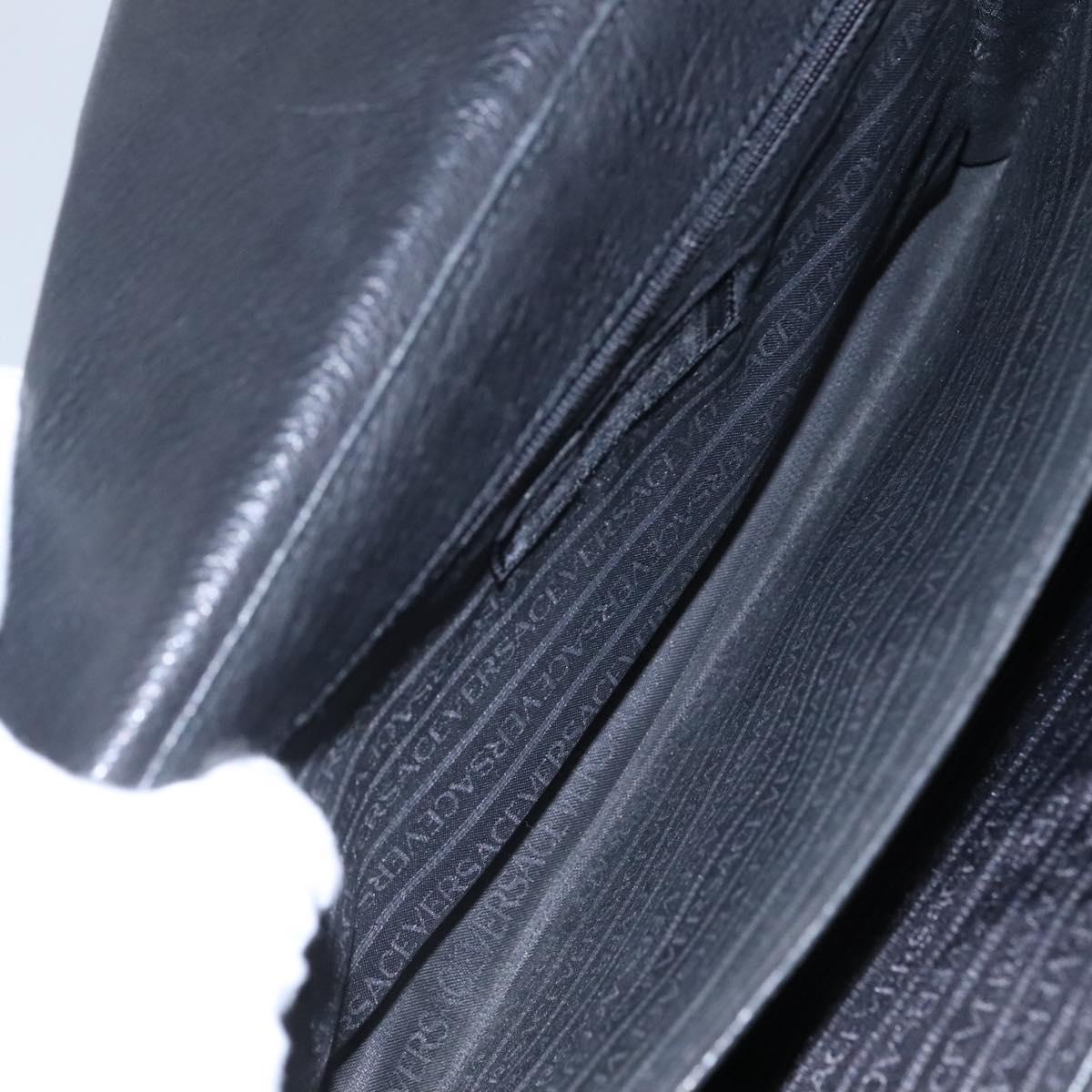 Versace Medusa Black Leather Briefcase Bag (Pre-Owned)