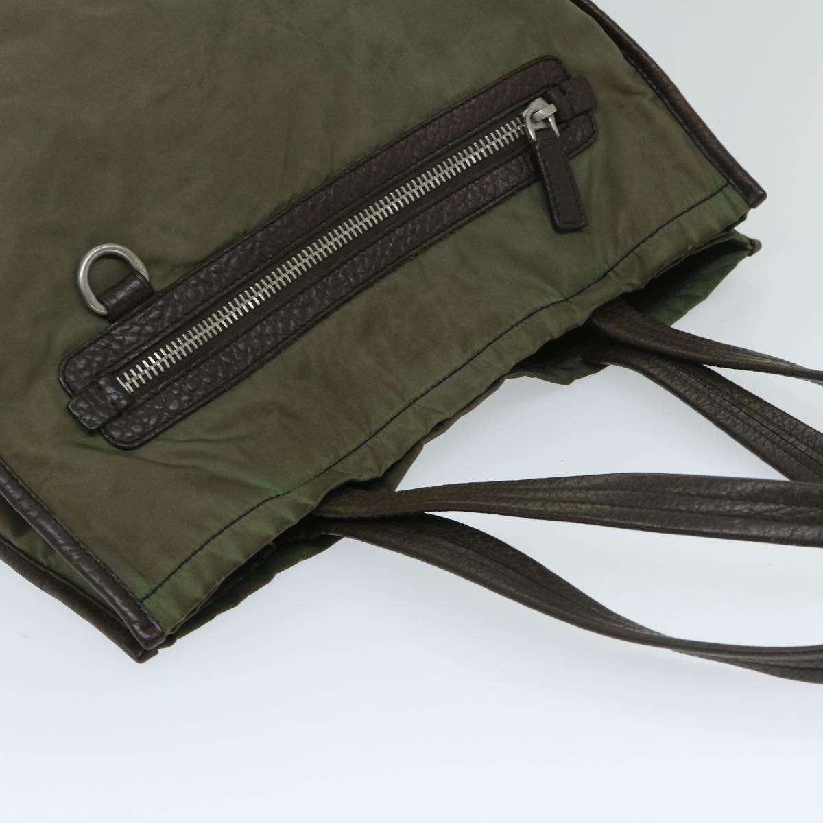 Prada Tessuto Khaki Synthetic Tote Bag (Pre-Owned)