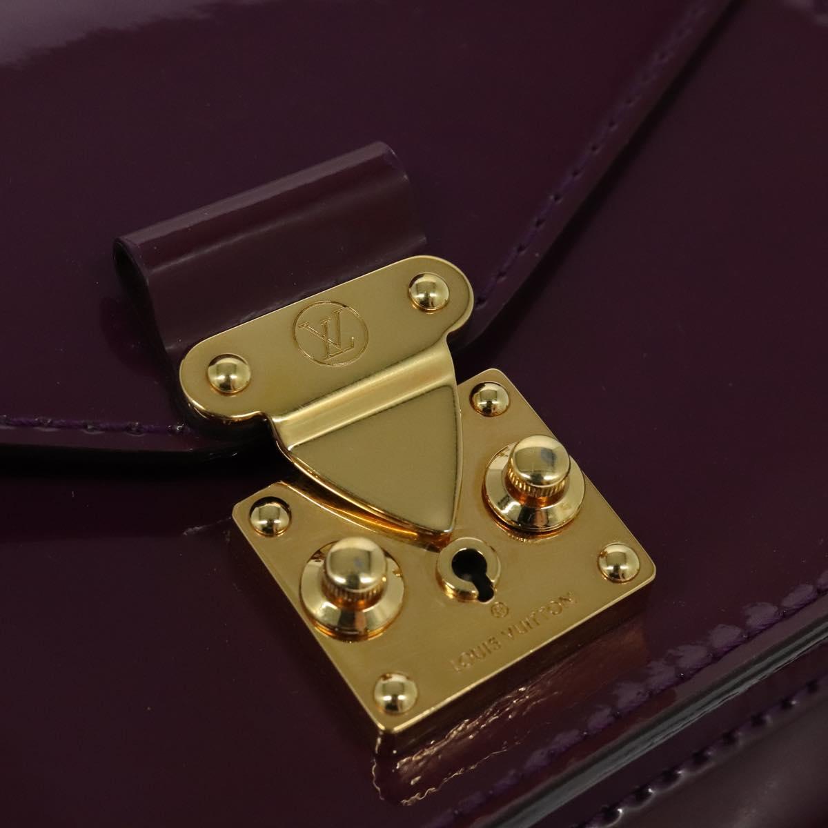 Louis Vuitton Monceau Burgundy Patent Leather Handbag (Pre-Owned)
