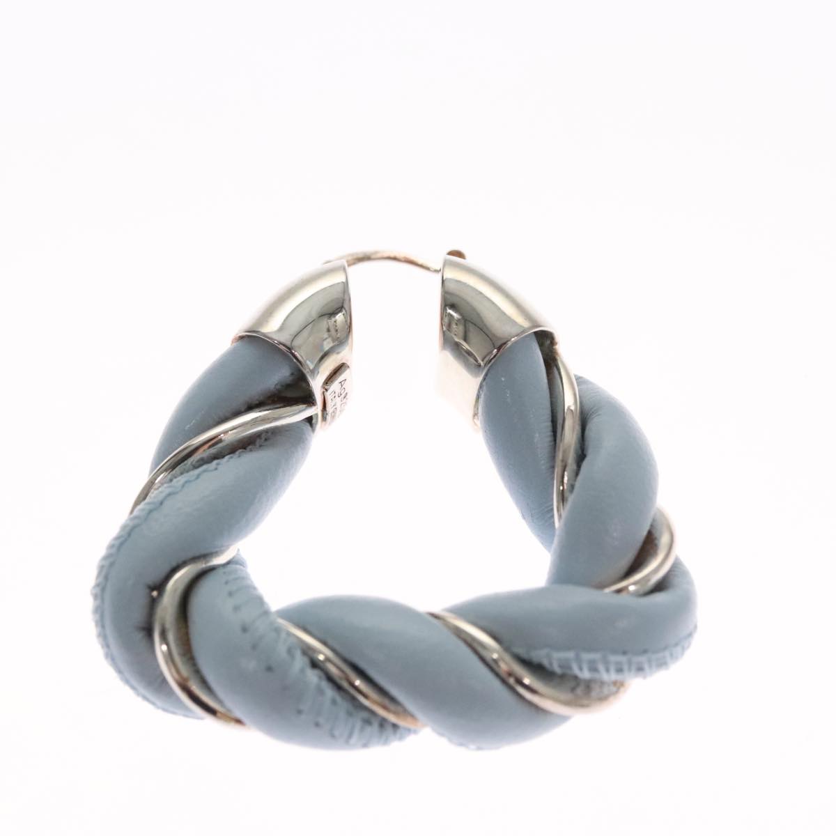Bottega Veneta The Twist Blue Leather Earring Jewelry (Pre-Owned)