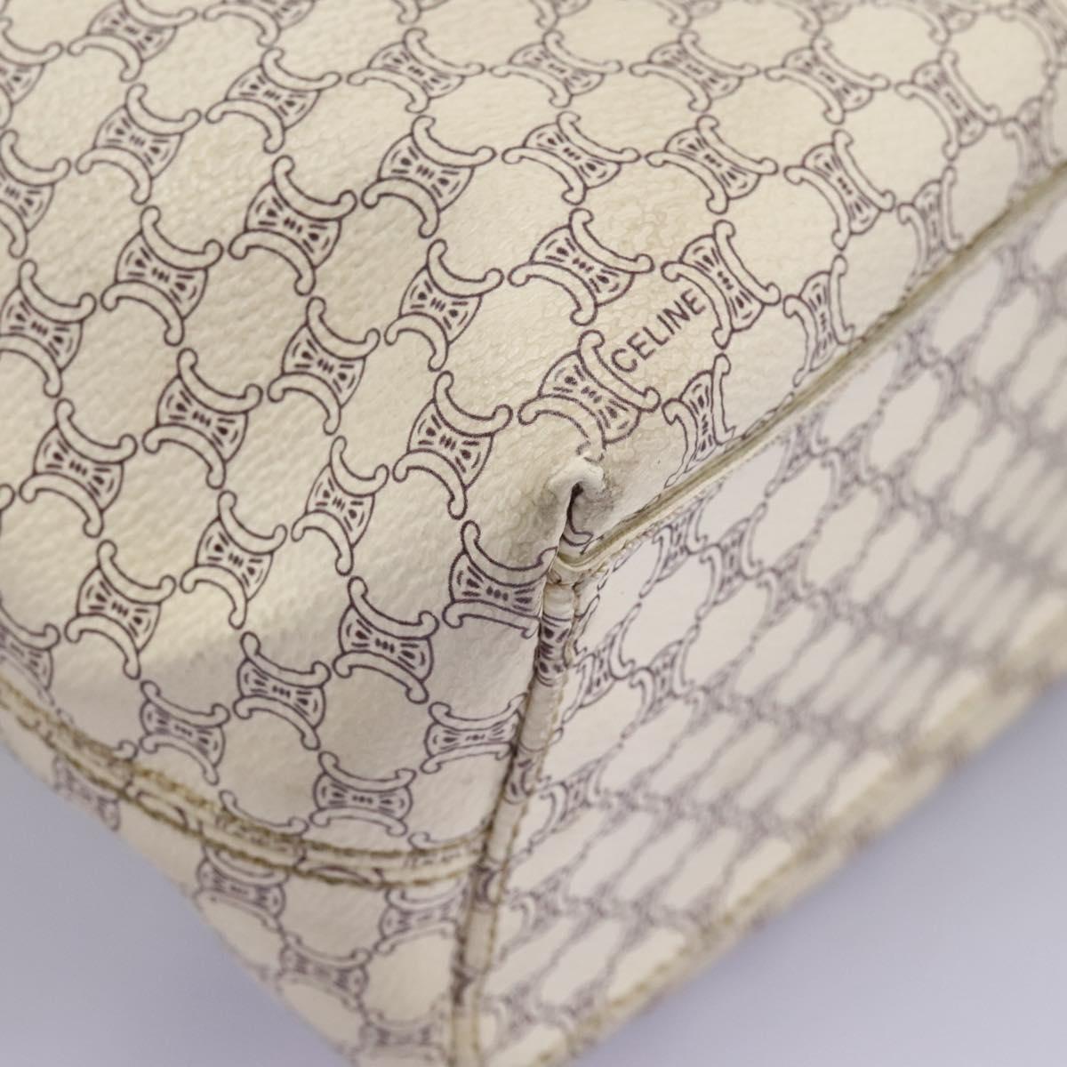 Céline Macadam White Canvas Shoulder Bag (Pre-Owned)