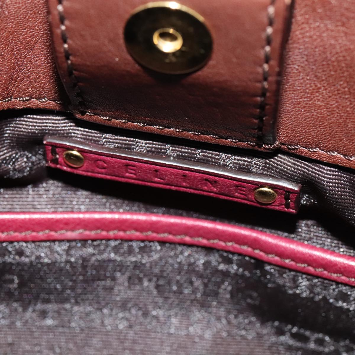 Céline Burgundy Tweed Shoulder Bag (Pre-Owned)