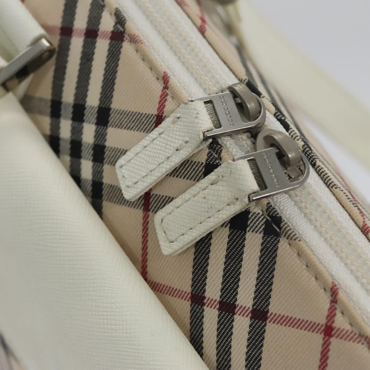 Burberry Nova Check Beige Canvas Handbag (Pre-Owned)