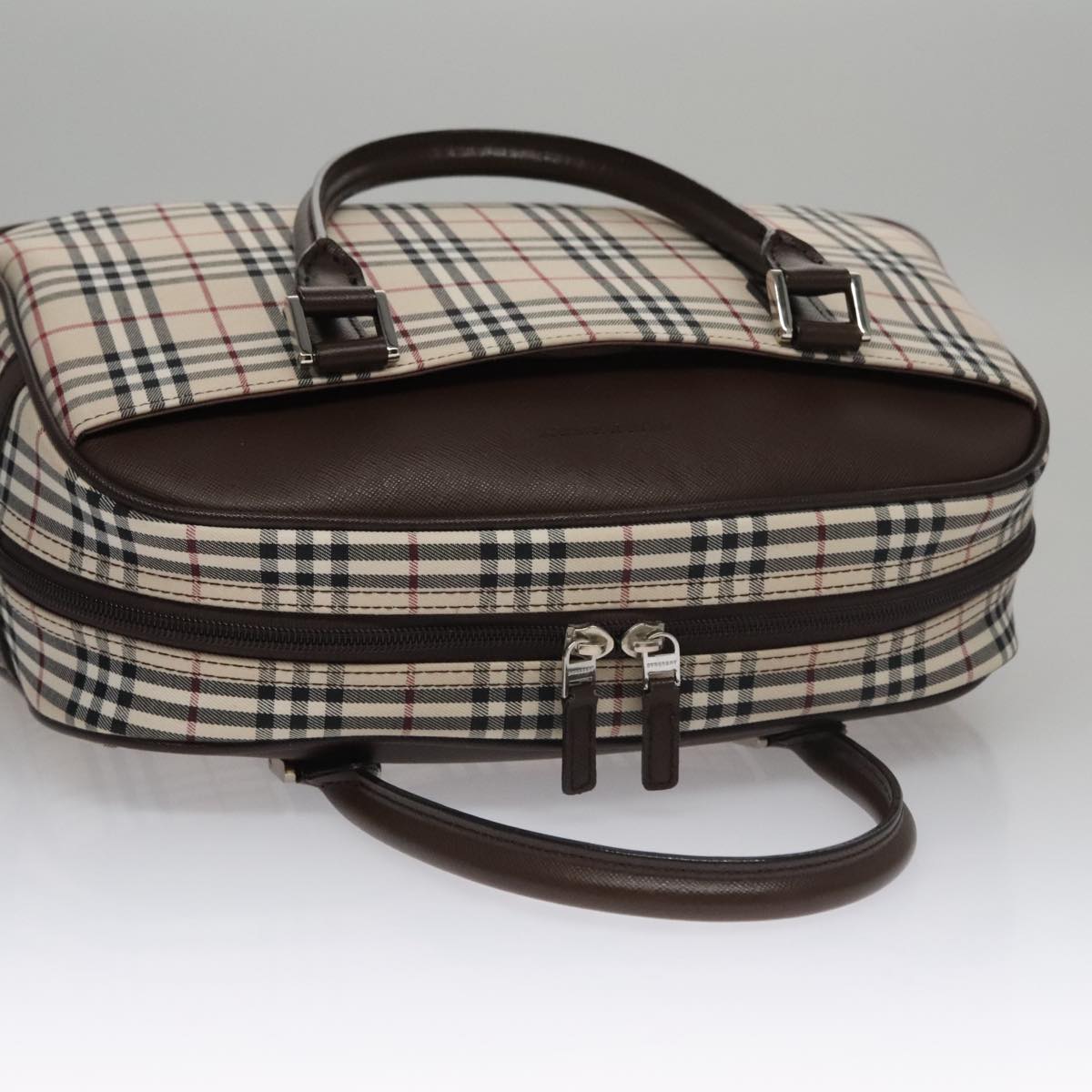 Burberry Nova Check Beige Canvas Handbag (Pre-Owned)