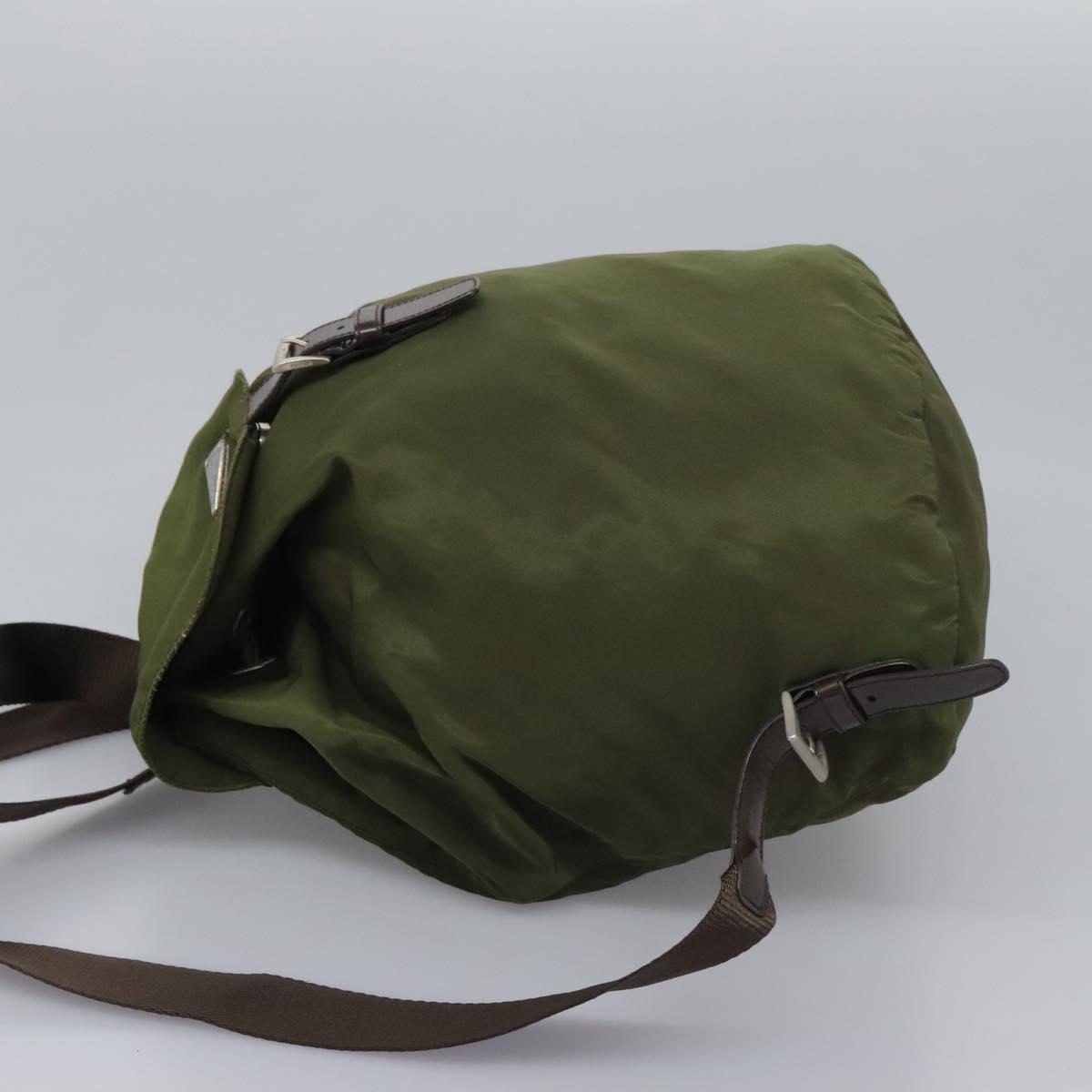 Prada Re-Nylon Khaki Synthetic Backpack Bag (Pre-Owned)