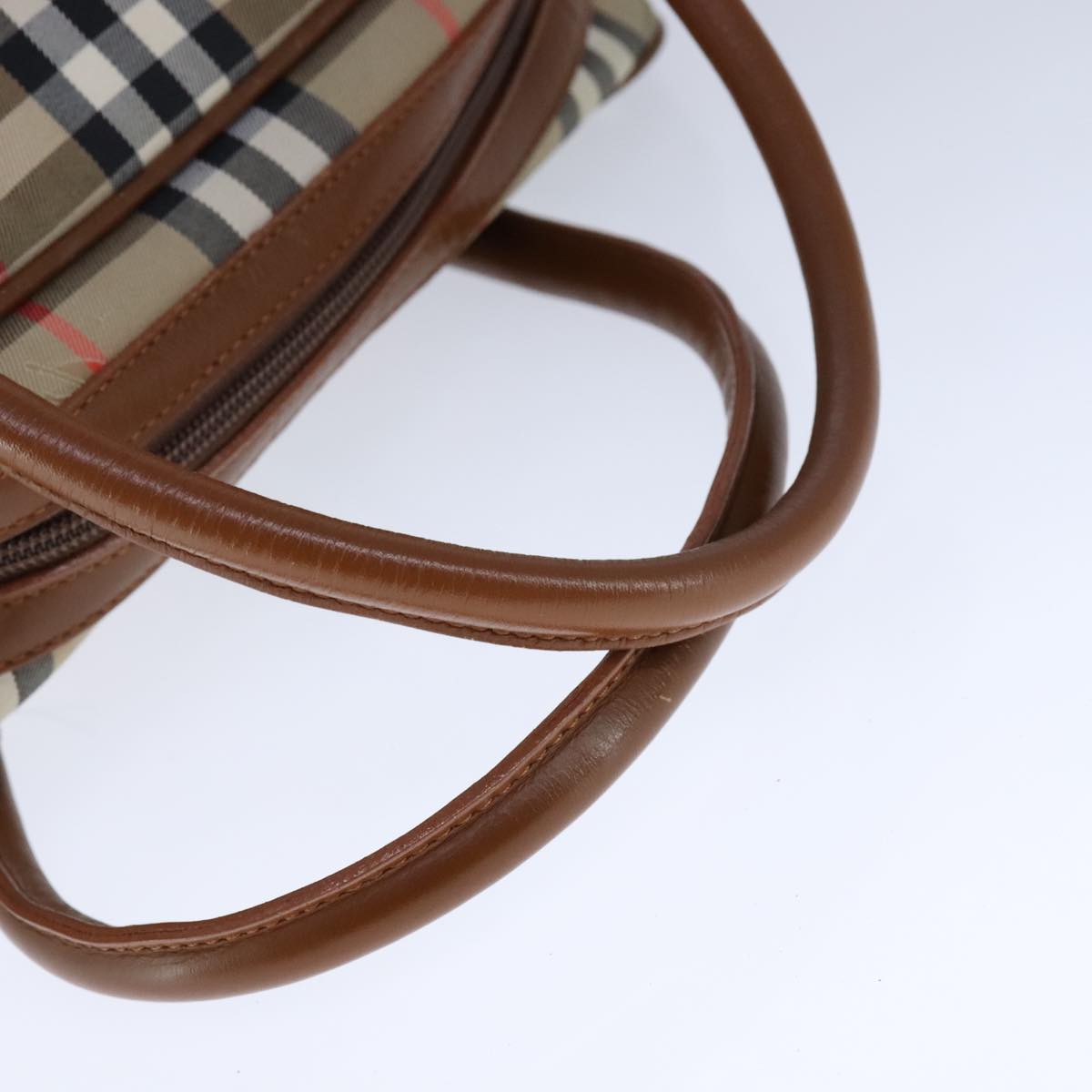Burberry Haymarket Beige Canvas Handbag (Pre-Owned)