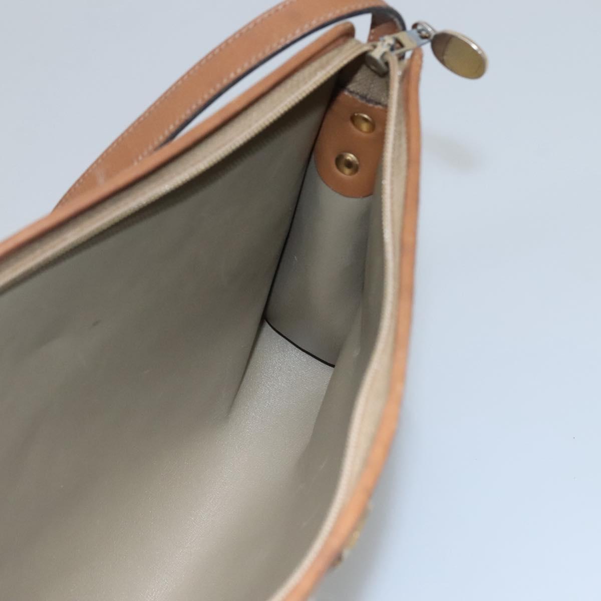 Dior Honeycomb Beige Canvas Shoulder Bag (Pre-Owned)