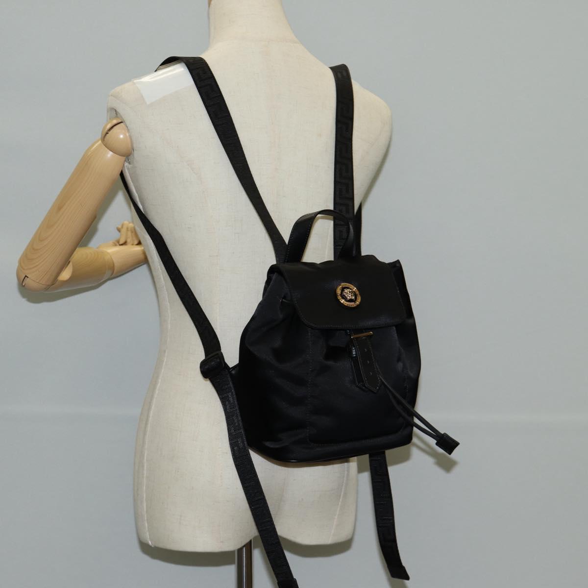 Versace Medusa Black Nylon Backpack Bag (Pre-Owned)