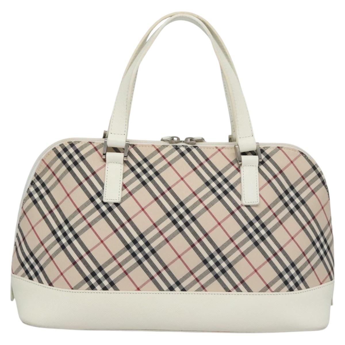 Burberry Nova Check Beige Canvas Handbag (Pre-Owned)