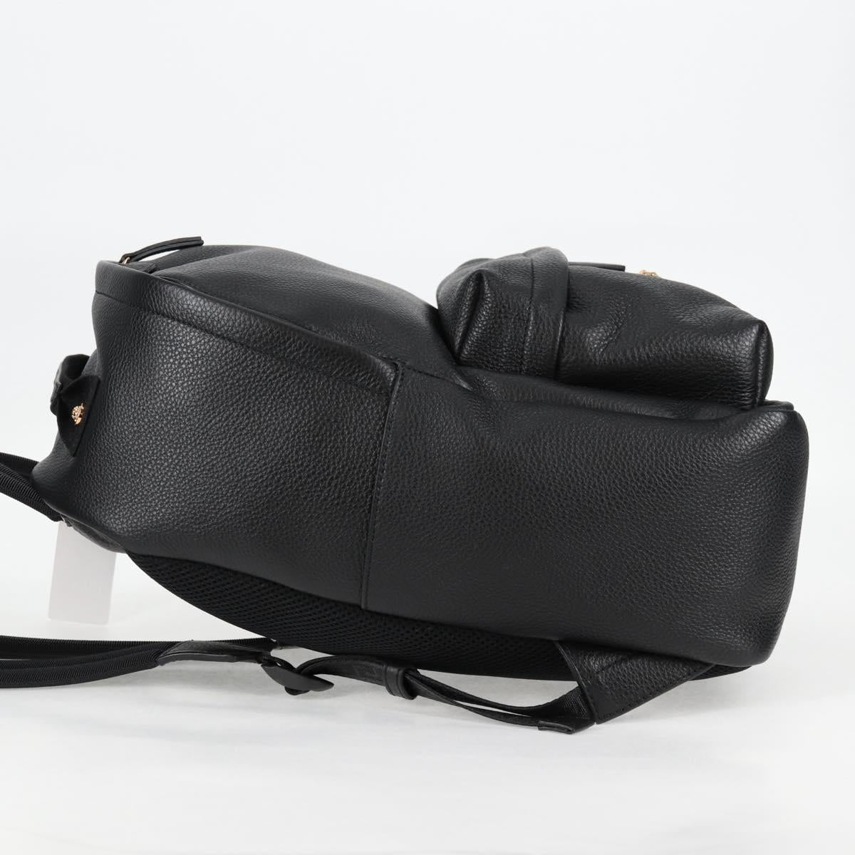 Versace Medusa Black Leather Backpack Bag (Pre-Owned)