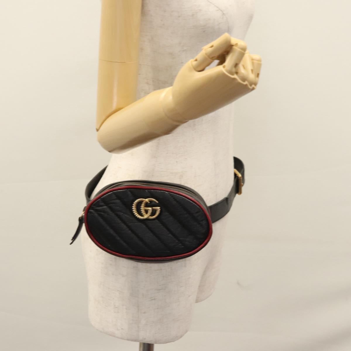 Gucci Marmont Black Leather Clutch Bag (Pre-Owned)