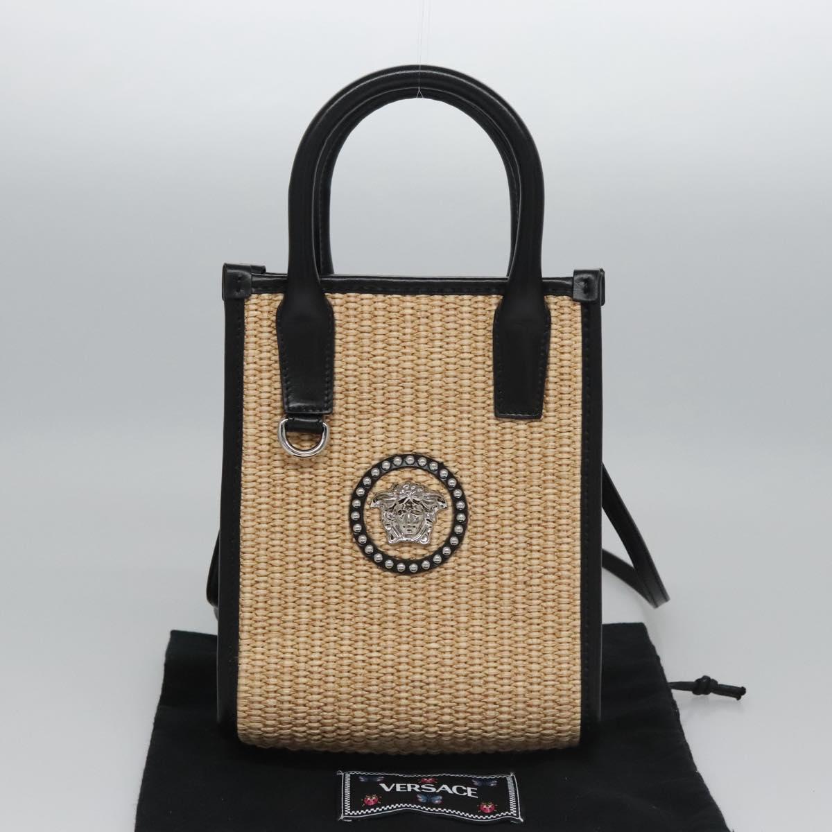 Versace Medusa Beige Canvas Tote Bag (Pre-Owned)