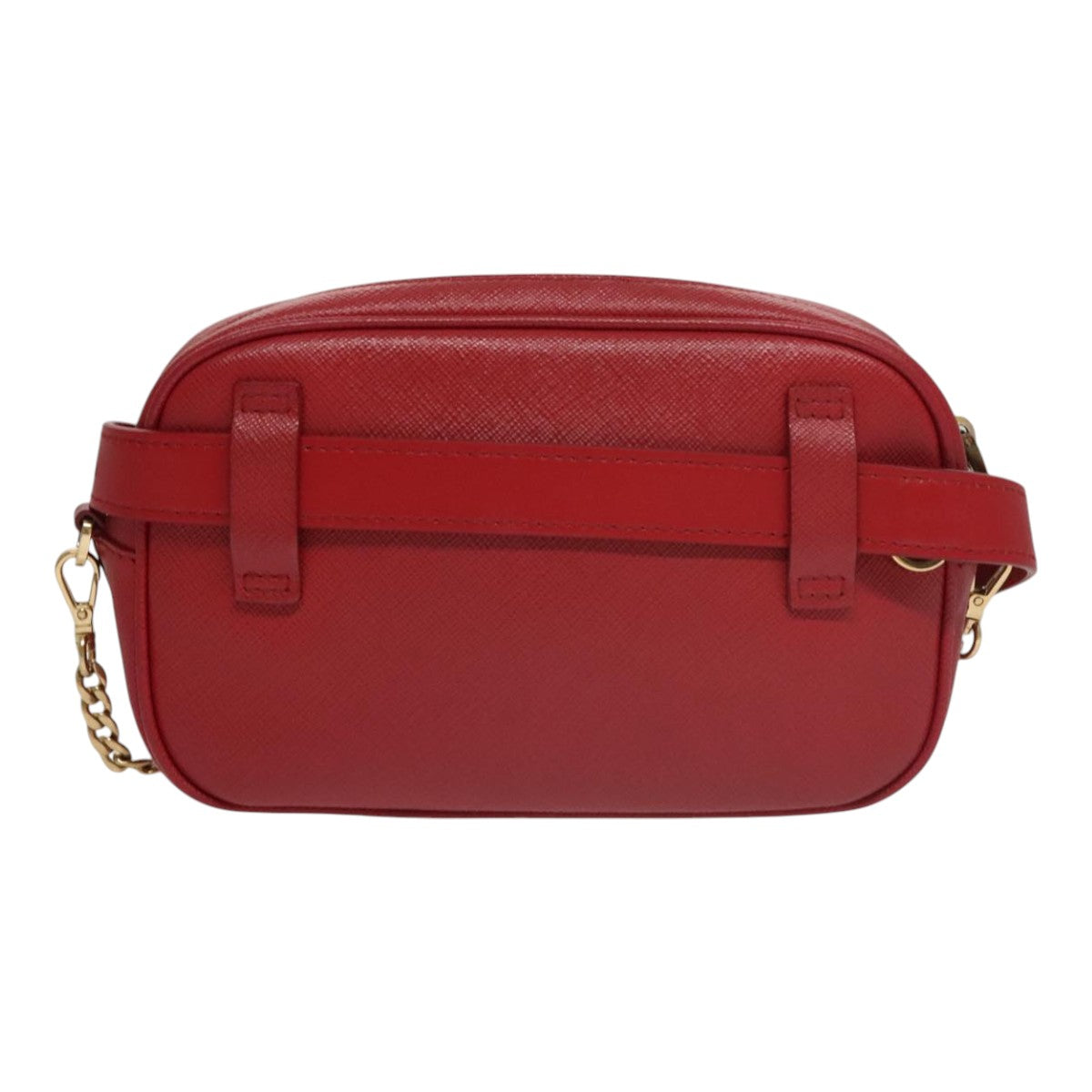 Prada Saffiano Red Leather Shoulder Bag (Pre-Owned)