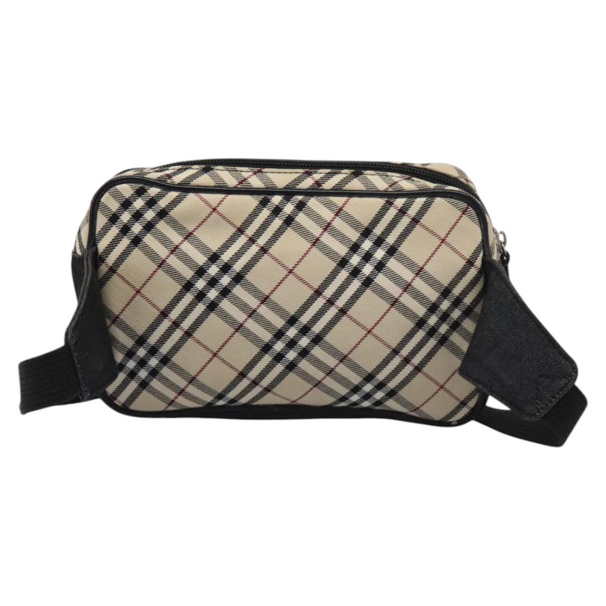 Burberry Nova Check Beige Canvas Shoulder Bag (Pre-Owned)