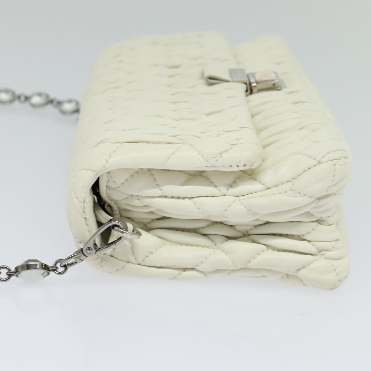 Miu Miu Crystal White Leather Shoulder Bag (Pre-Owned)