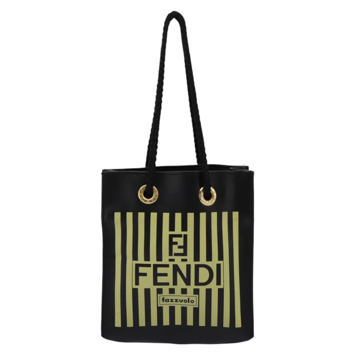 Fendi Ff Black Leather Handbag (Pre-Owned)