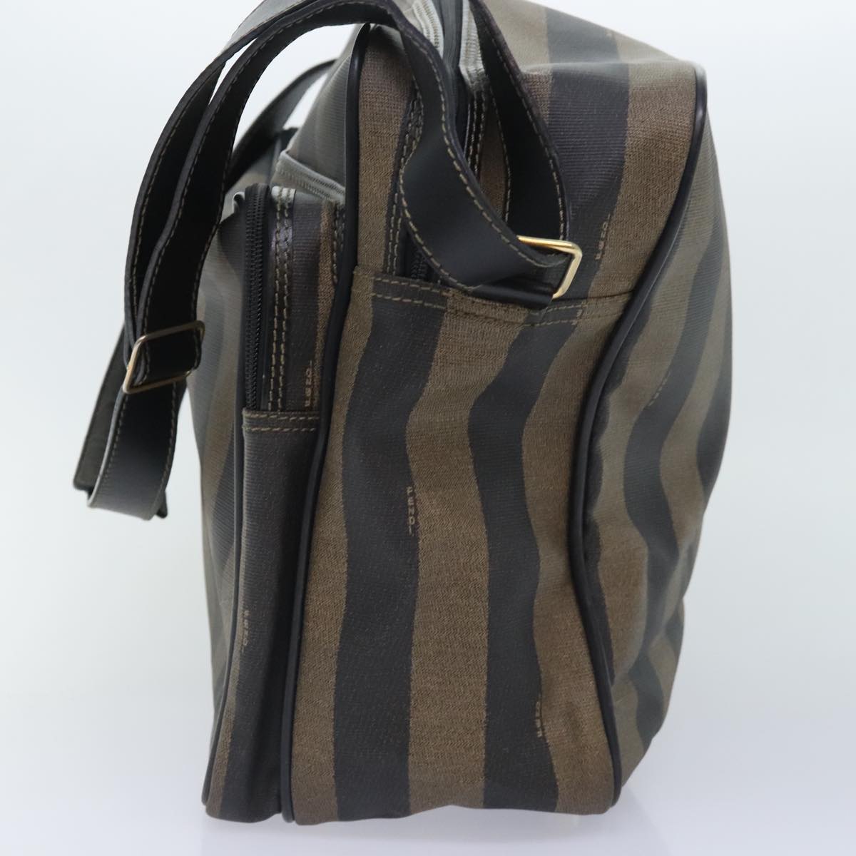 Fendi Pecan Brown Canvas Shoulder Bag (Pre-Owned)