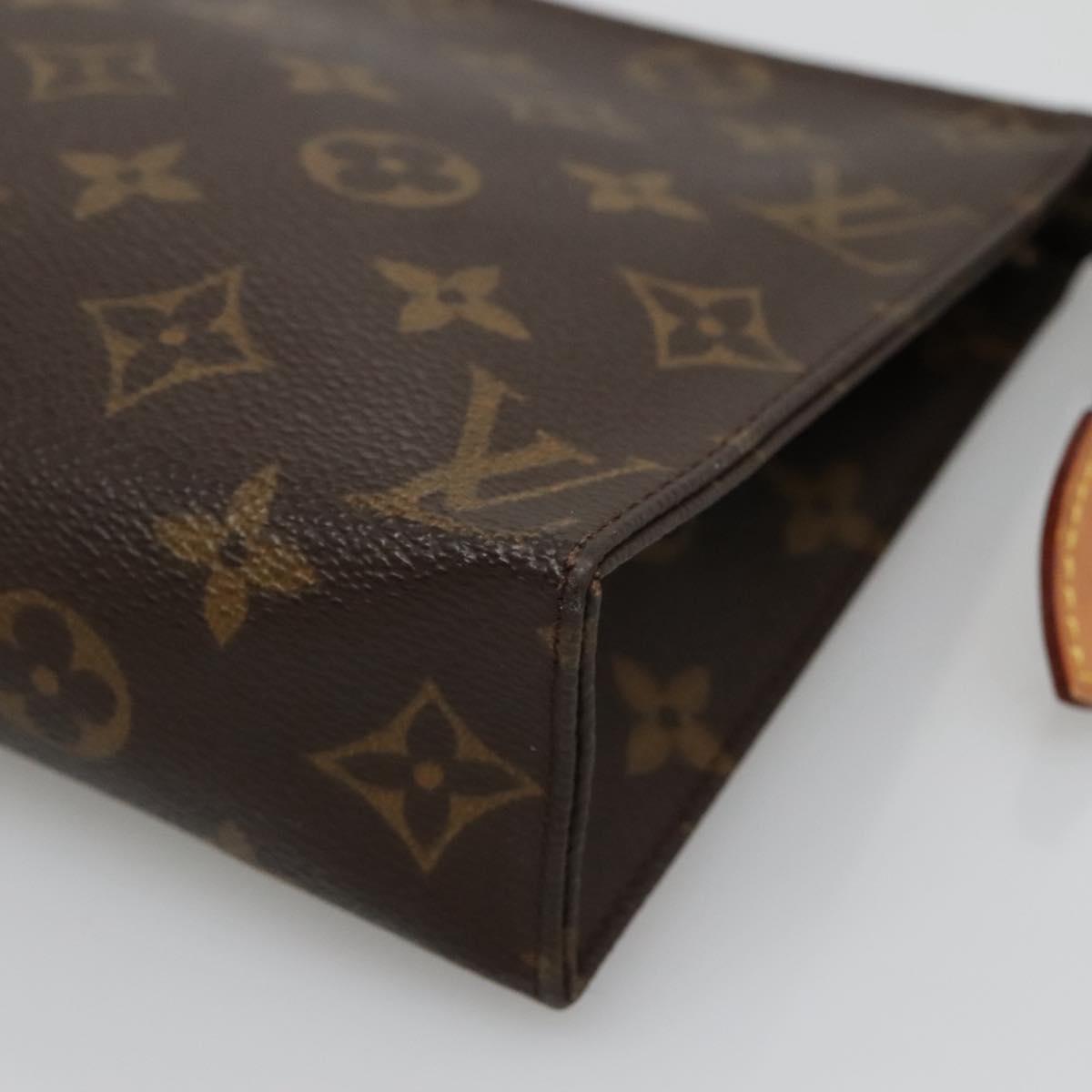 Louis Vuitton Poche Toilette Brown Canvas Clutch Bag (Pre-Owned)