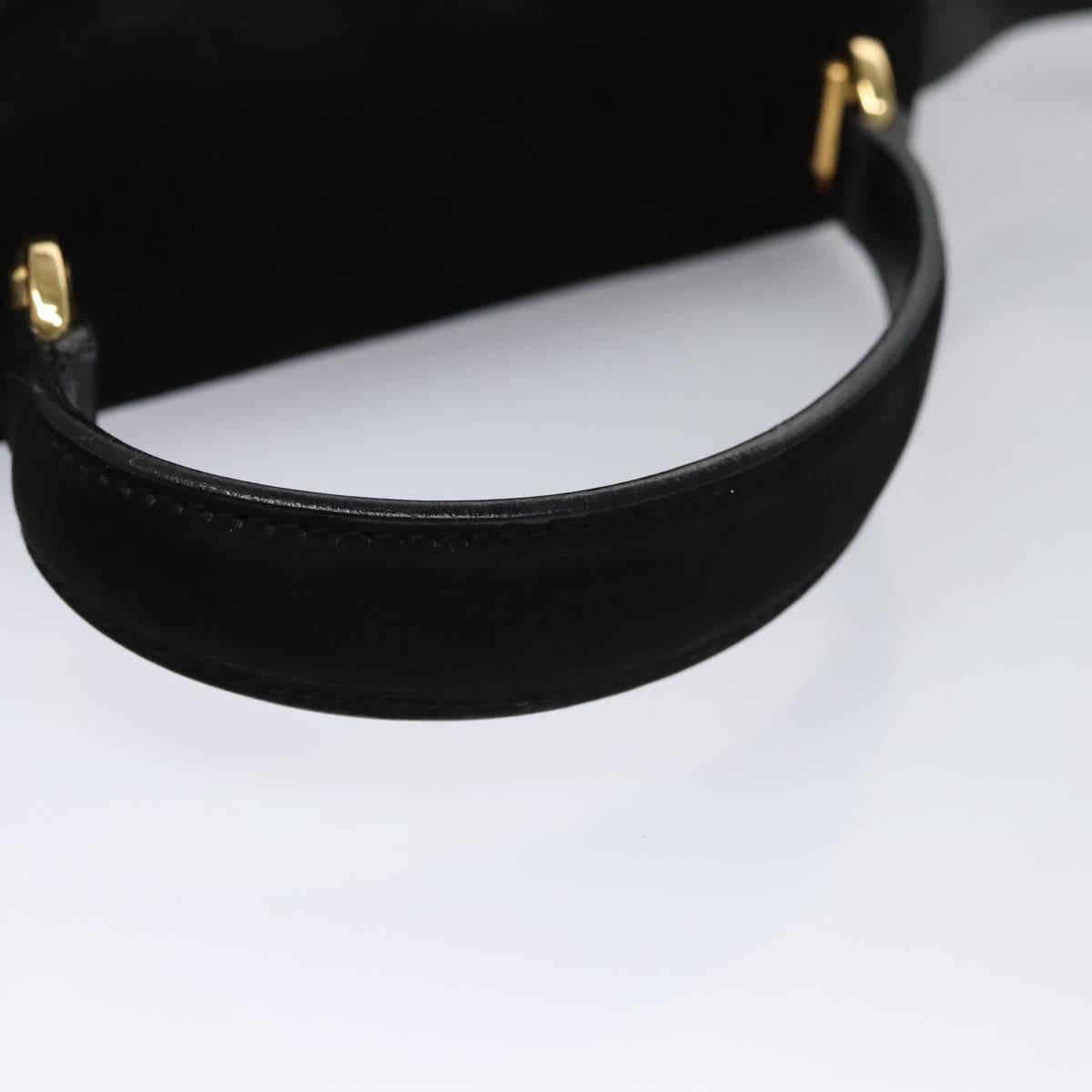 Salvatore Ferragamo Vala Black Suede Handbag (Pre-Owned)