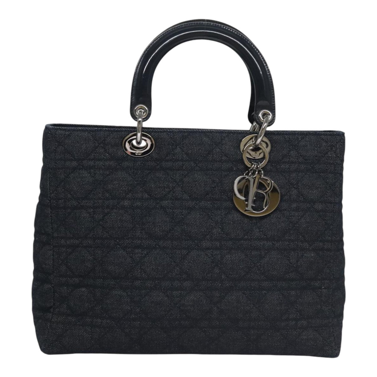 Dior Lady Dior Navy Denim - Jeans Handbag (Pre-Owned)