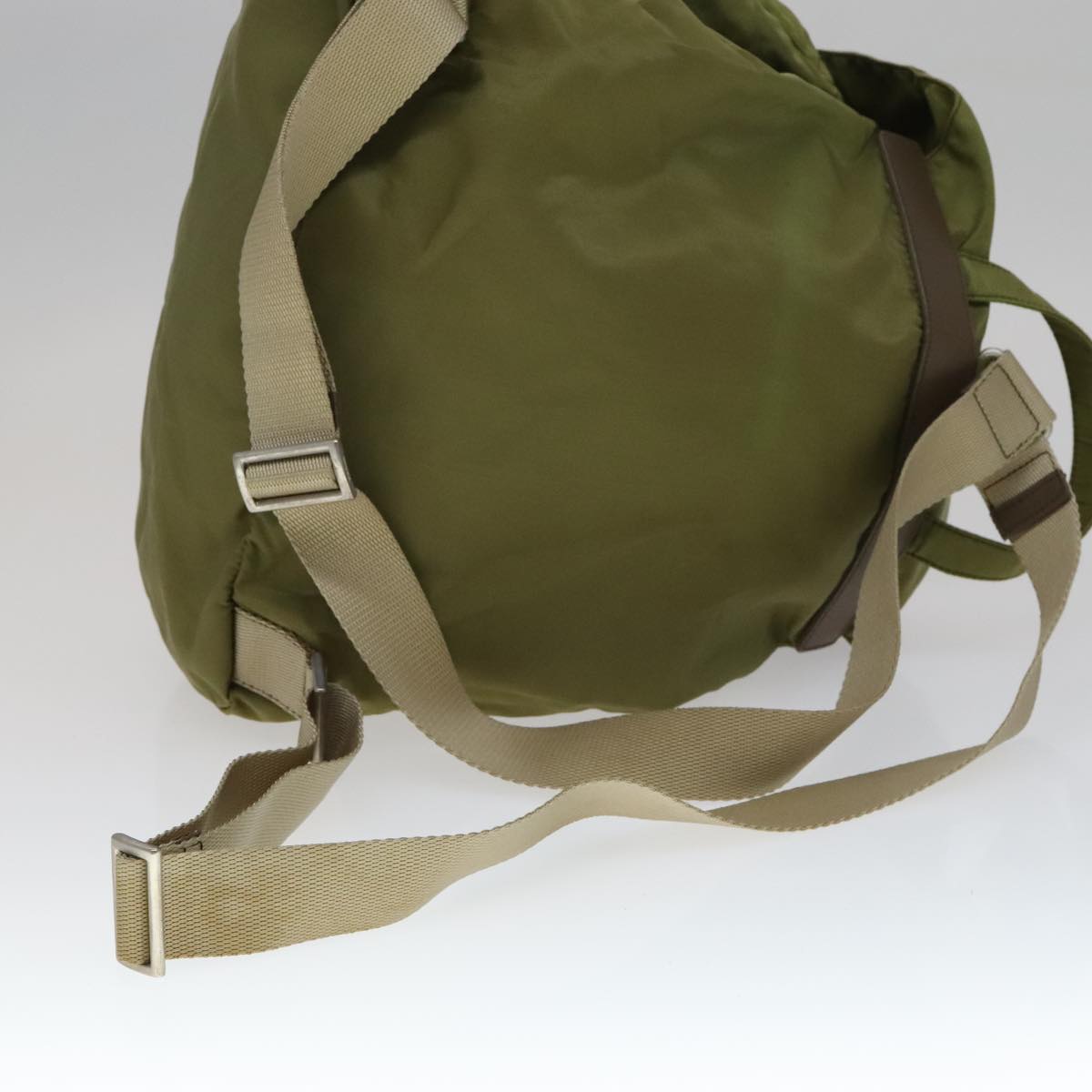 Prada Tessuto Khaki Synthetic Backpack Bag (Pre-Owned)