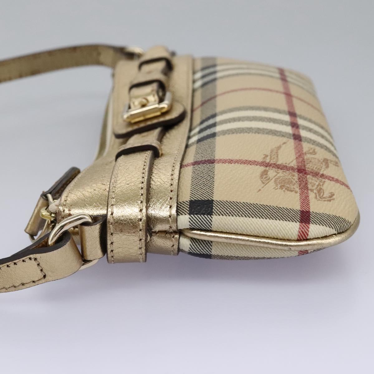 Burberry Haymarket Beige Canvas Shoulder Bag (Pre-Owned)