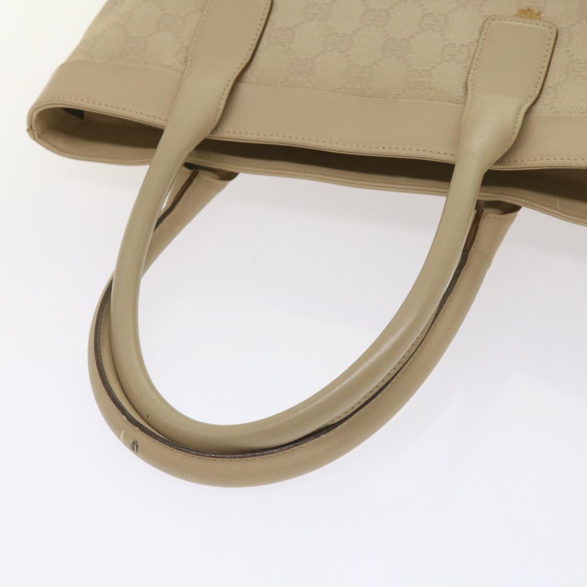 Gucci Gg Canvas Beige Canvas Tote Bag (Pre-Owned)