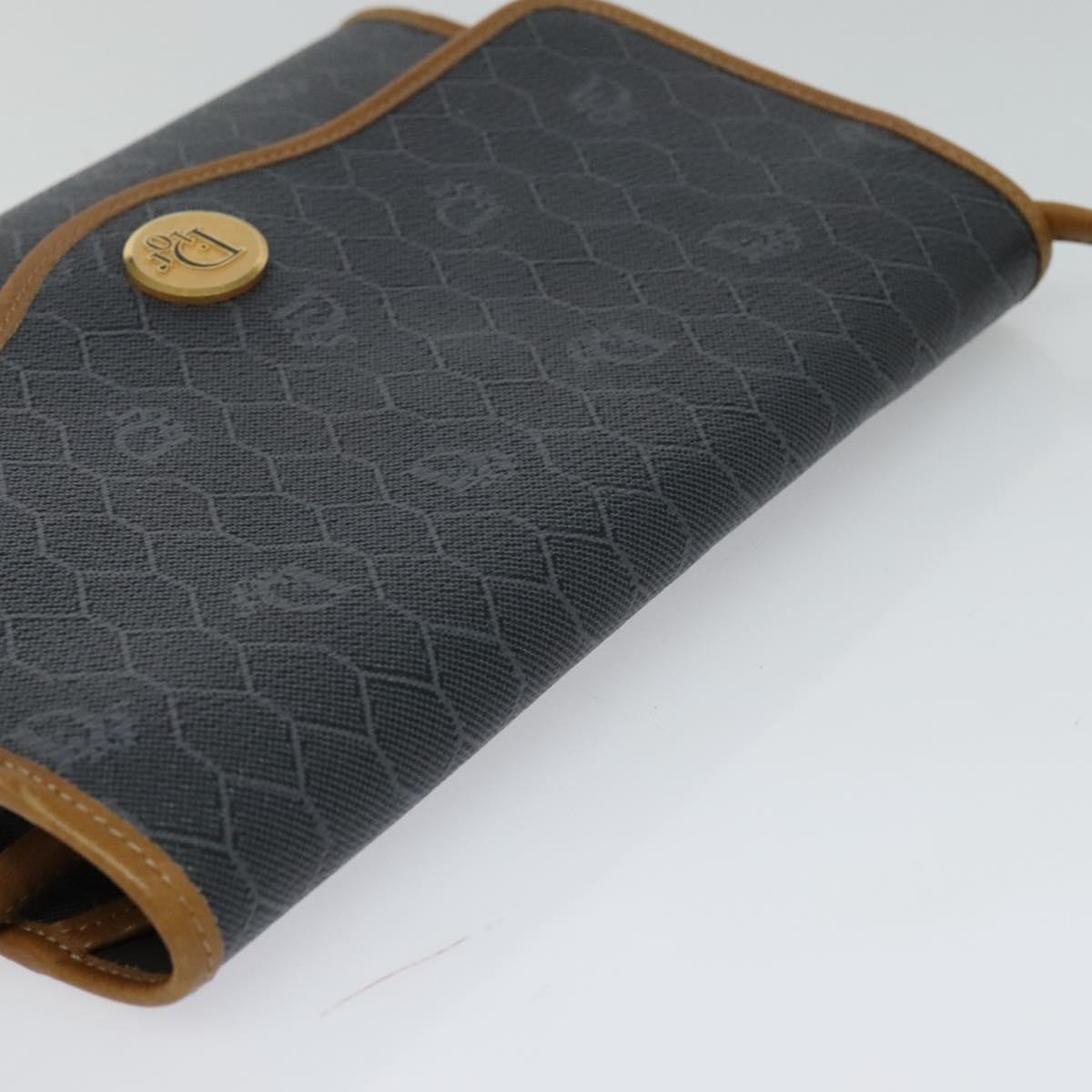 Dior Honeycomb Black Canvas Shoulder Bag (Pre-Owned)