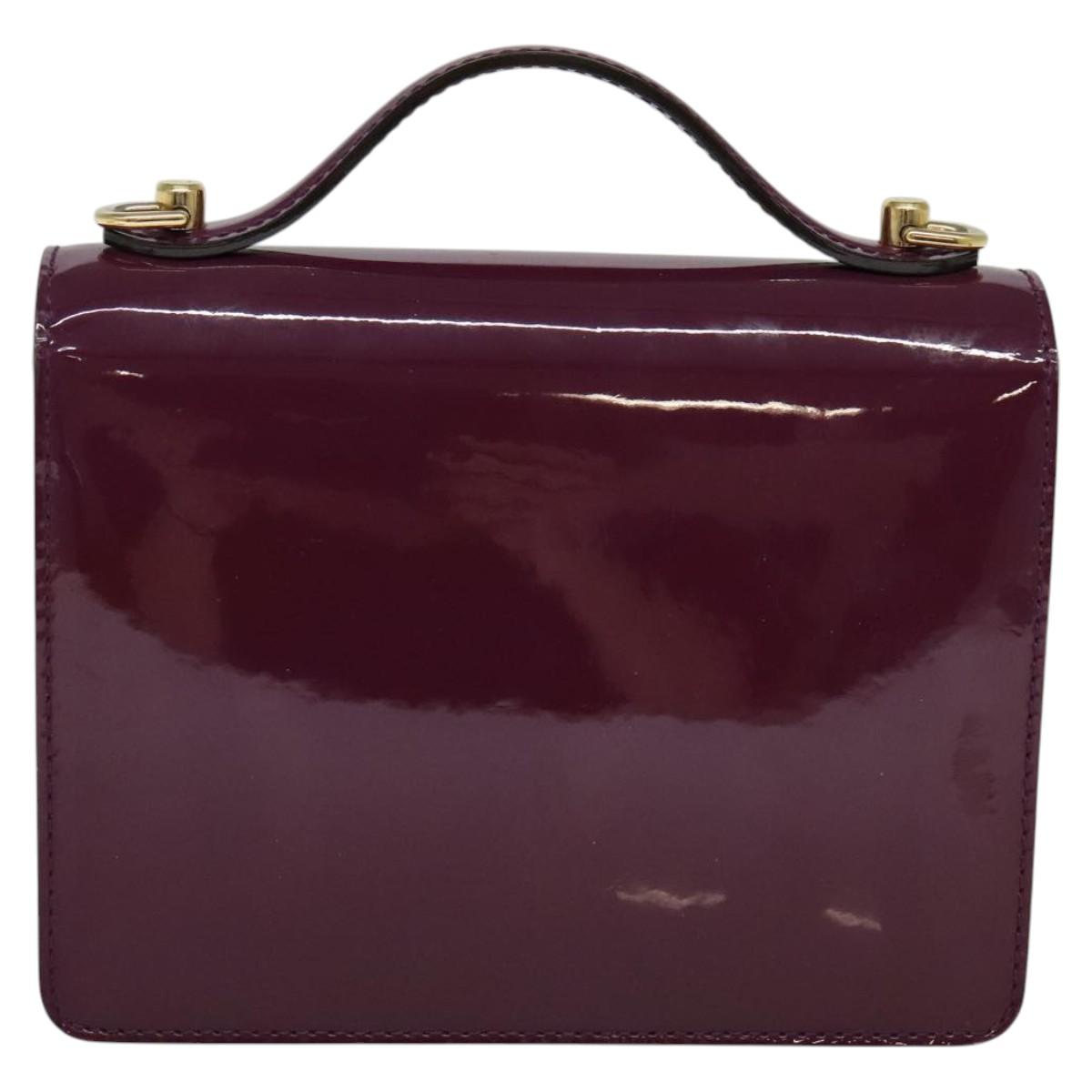 Louis Vuitton Monceau Burgundy Patent Leather Handbag (Pre-Owned)