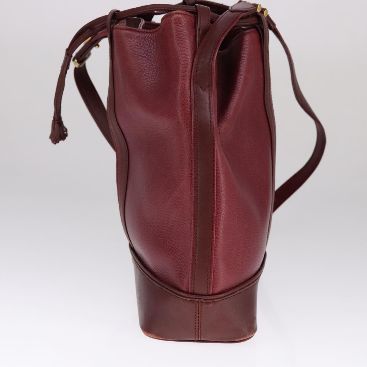 Cartier Must De Cartier Burgundy Leather Shoulder Bag (Pre-Owned)