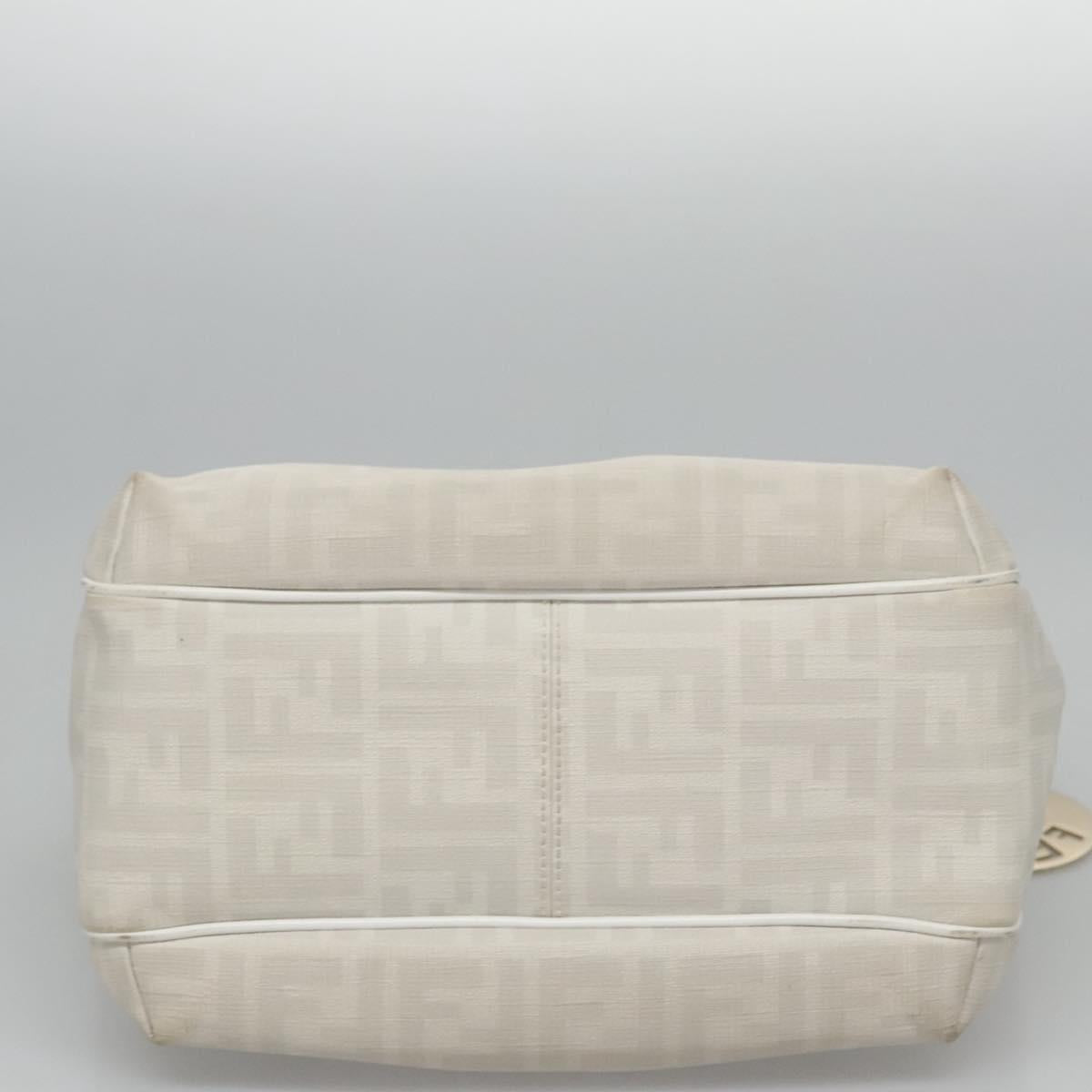 Fendi Zucca White Canvas Handbag (Pre-Owned)