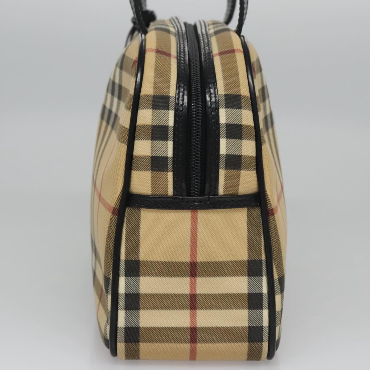 Burberry Nova Check Beige Canvas Handbag (Pre-Owned)