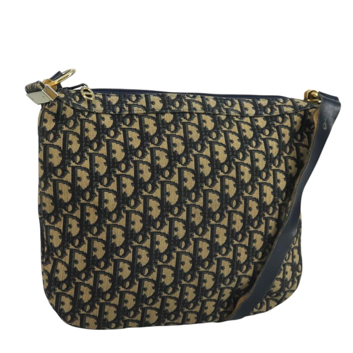 Dior Trotter Navy Canvas Shoulder Bag (Pre-Owned)