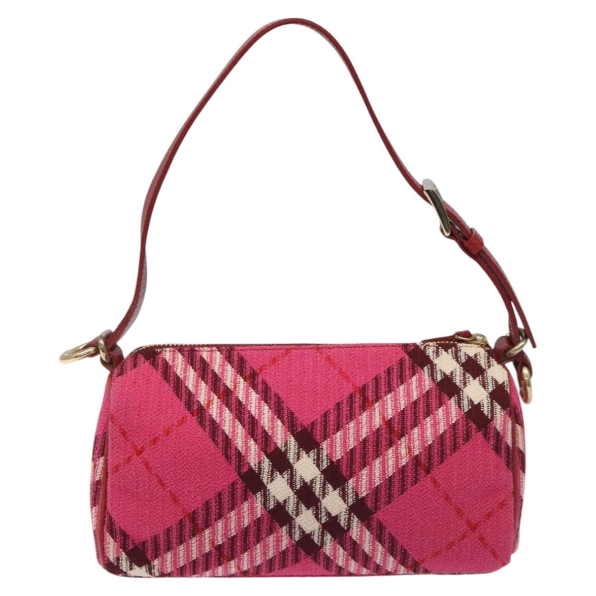 Burberry Nova Check Pink Canvas Handbag (Pre-Owned)