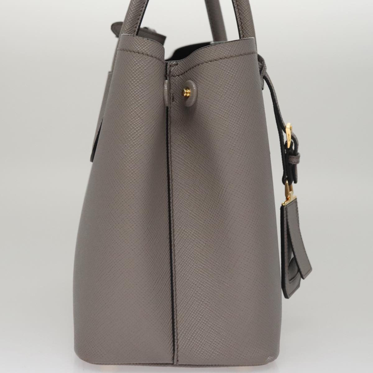 Prada Double Grey Leather Handbag (Pre-Owned)