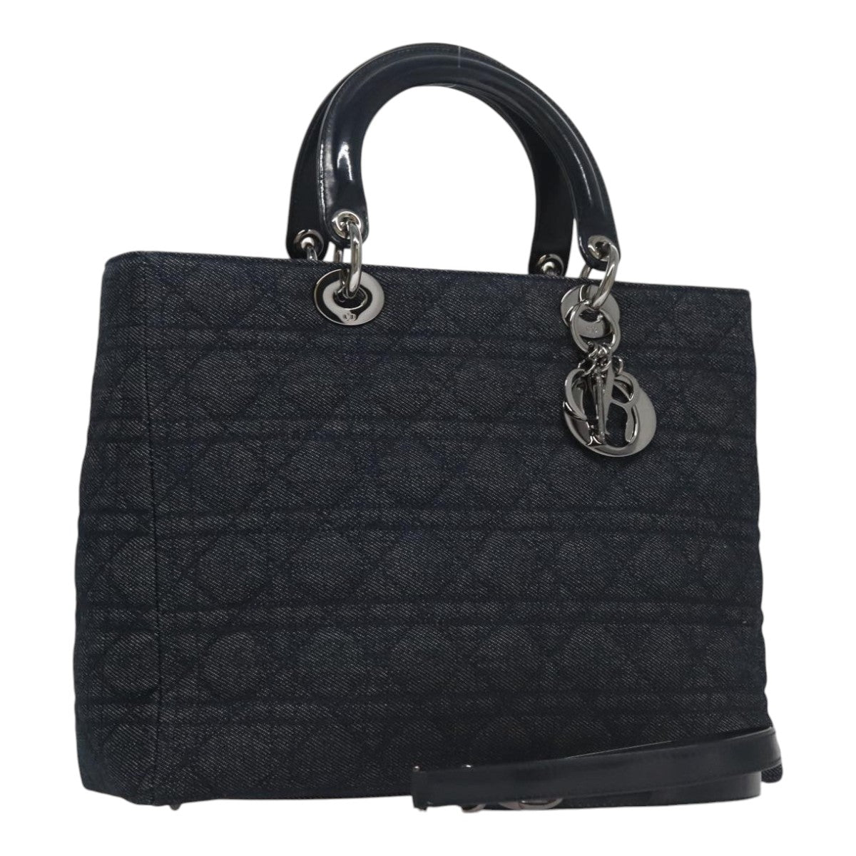 Dior Lady Dior Navy Denim - Jeans Handbag (Pre-Owned)