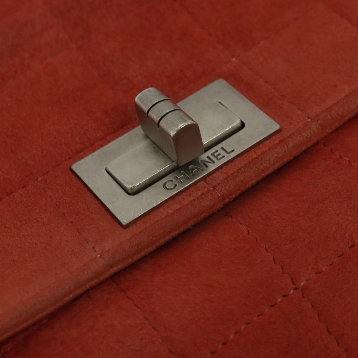 Chanel Chocolate Bar Red Suede Shoulder Bag (Pre-Owned)