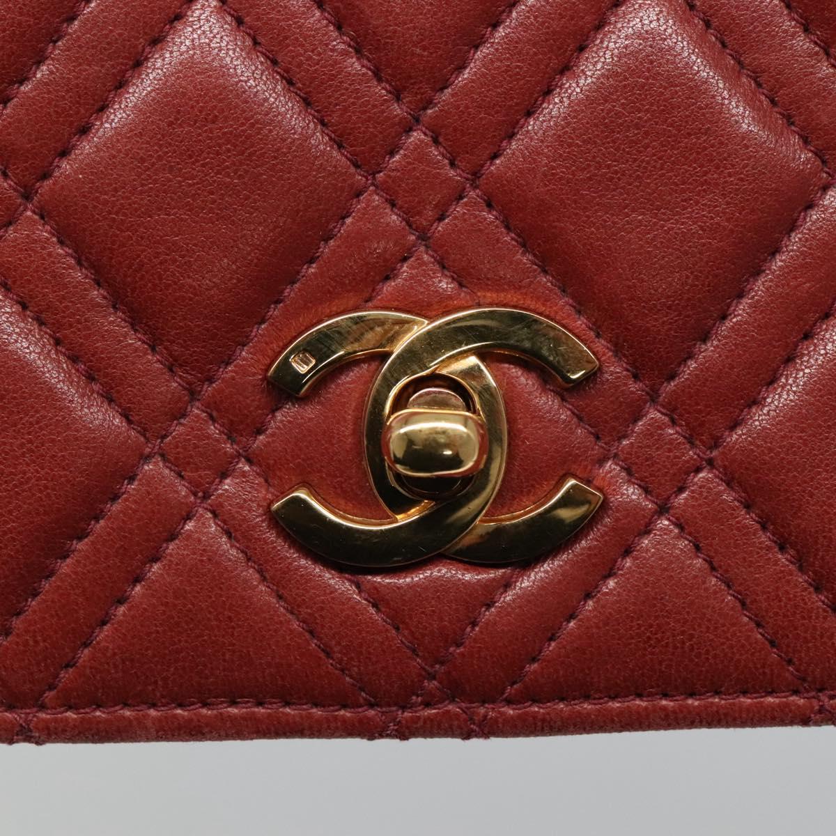 Chanel Single Flap Red Leather Shoulder Bag (Pre-Owned)