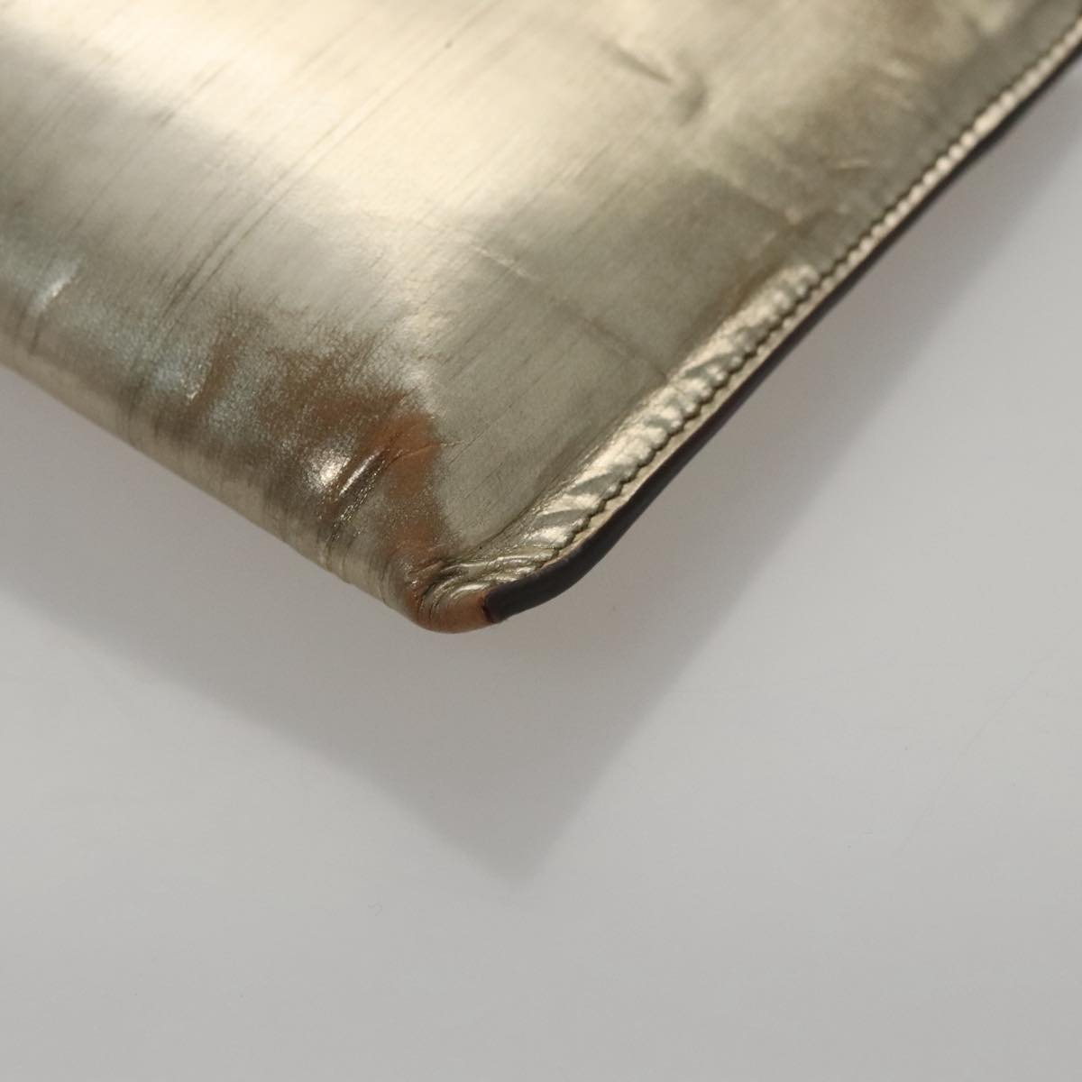 Miu Miu Gold Patent Leather Clutch Bag (Pre-Owned)