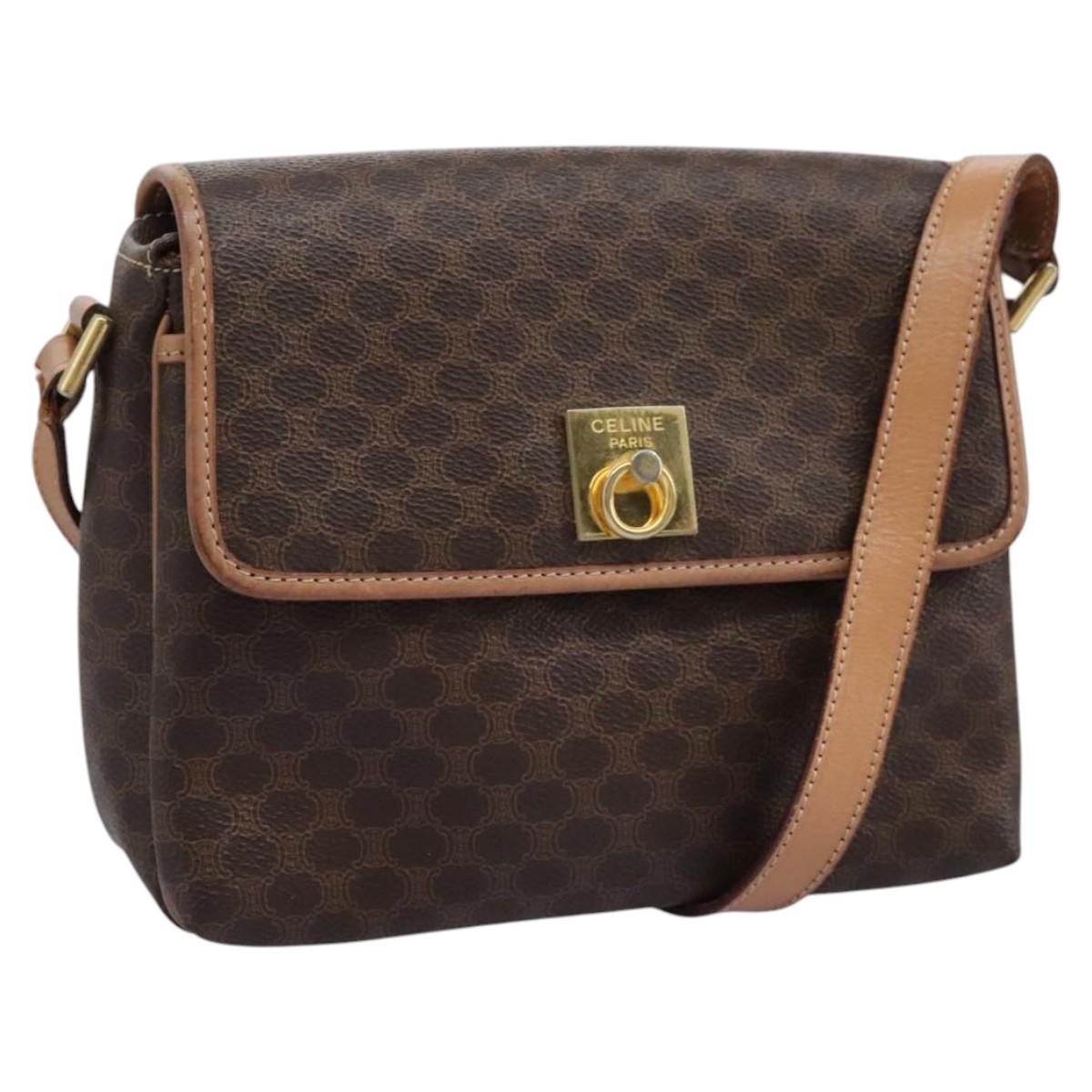 Céline Macadam Brown Canvas Shoulder Bag (Pre-Owned)