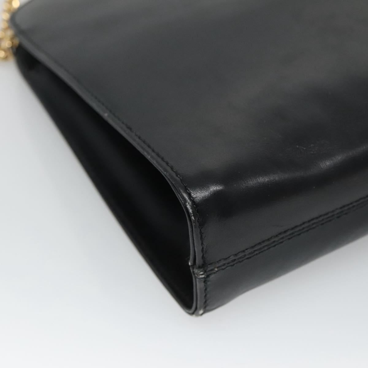 Salvatore Ferragamo Gancini Black Leather Shoulder Bag (Pre-Owned)